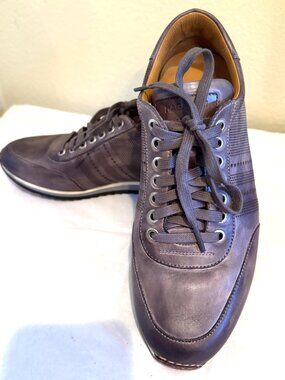 MAGNANNI 'IBIZA III' GRAY LEATHER SNEAKER LACE UP SHOES SIZE: 7